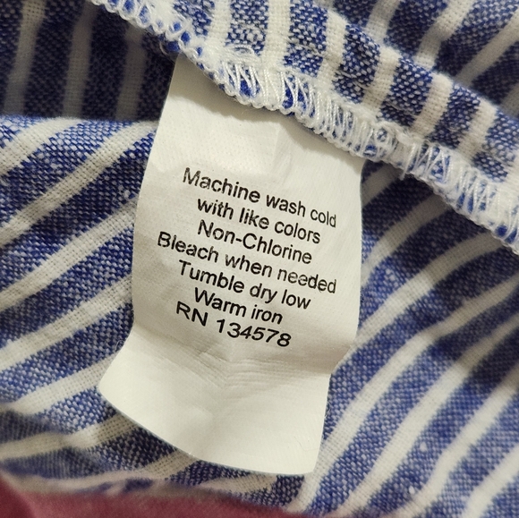 Women's Vineyard Vines Striped Embroidered Linen Tunic Dress Size 2 - Picture 6 of 6